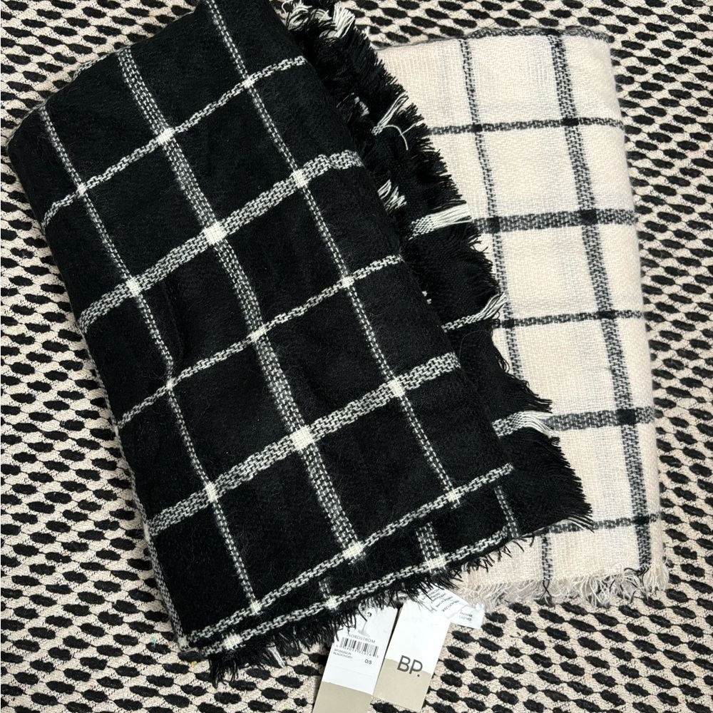 BP Black and White Plaid Scarves